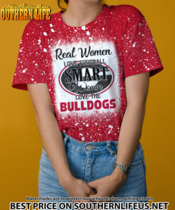 NCAA00 Real Women Love Football Smart Women Love Bulldogs Bleached 3D Printed Hoodie, TShirt, Sweatshirt