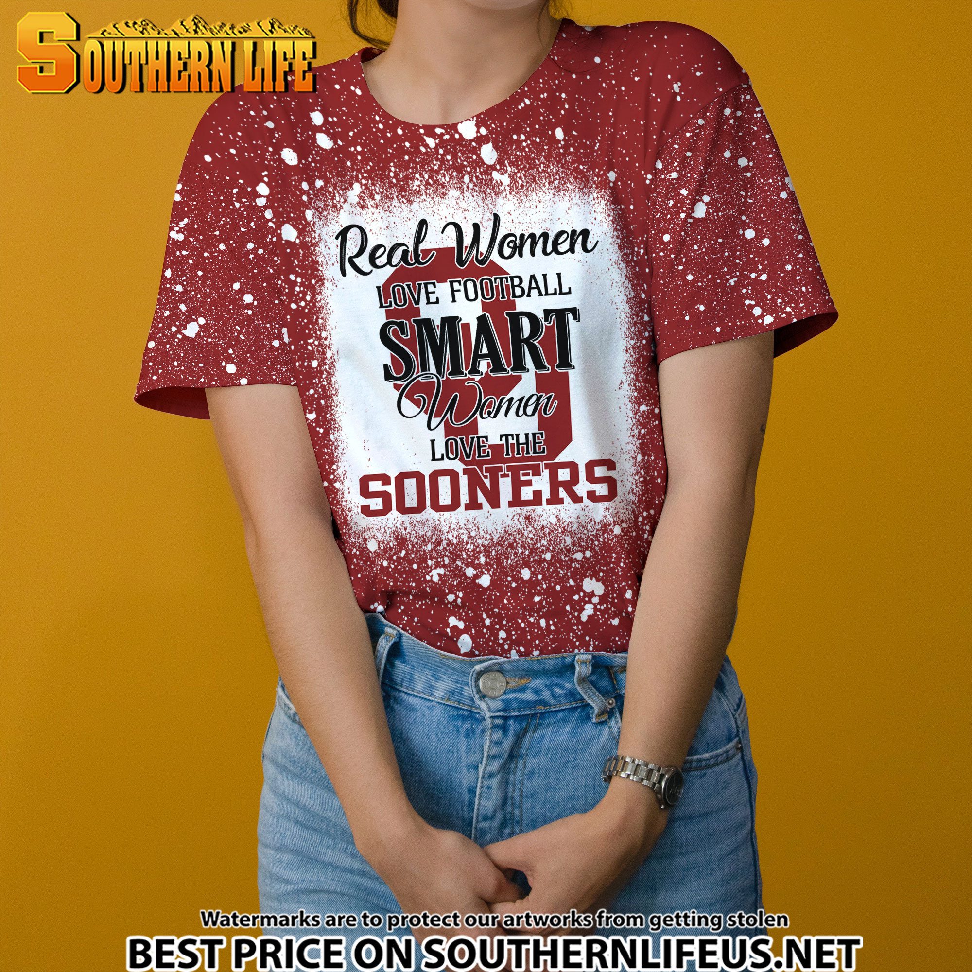 NCAA10 Real Women Love Football Smart Women Love Sooners Bleached 3D Printed Hoodie, TShirt, Sweatshirt