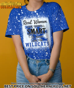 NCAA12 Real Women Love Football Smart Women Love Wildcats Bleached 3D Printed Hoodie, TShirt, Sweatshirt