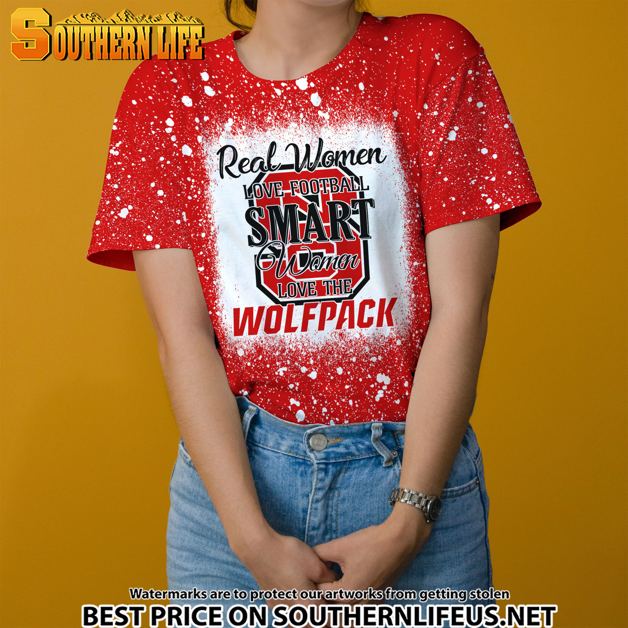 NCAA18 Real Women Love Football Smart Women Love Wolfpack Bleached 3D Printed Hoodie, TShirt, Sweatshirt