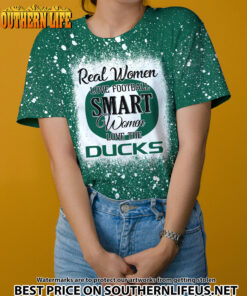 NCAA26 Real Women Love Football Smart Women Love Ducks Bleached 3D Printed Hoodie, TShirt, Sweatshirt