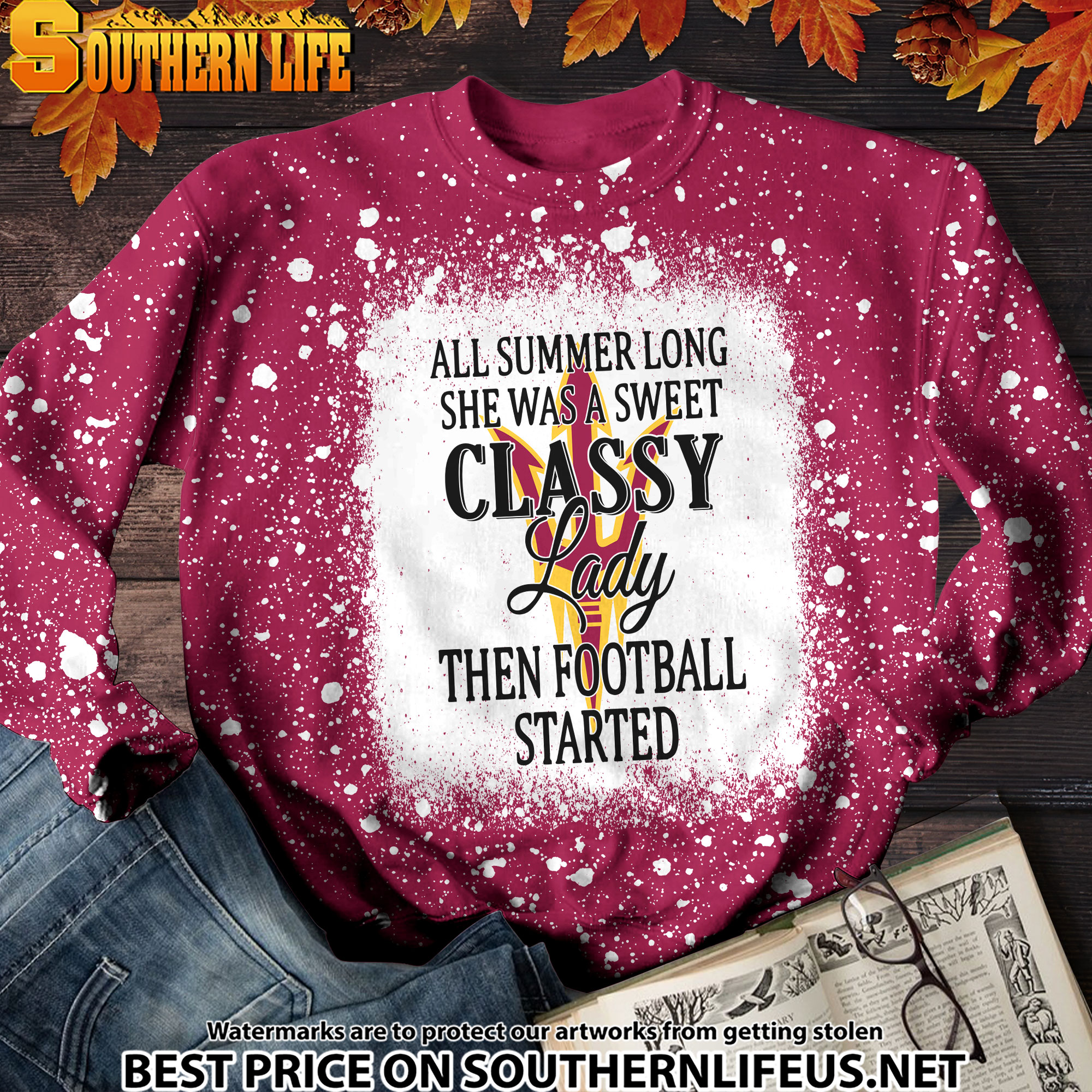 NCAA40 Arizona State Sun Devils Sweet And Classy Lady Bleached 3D Printed Hoodie, TShirt, Sweatshirt - Image 4