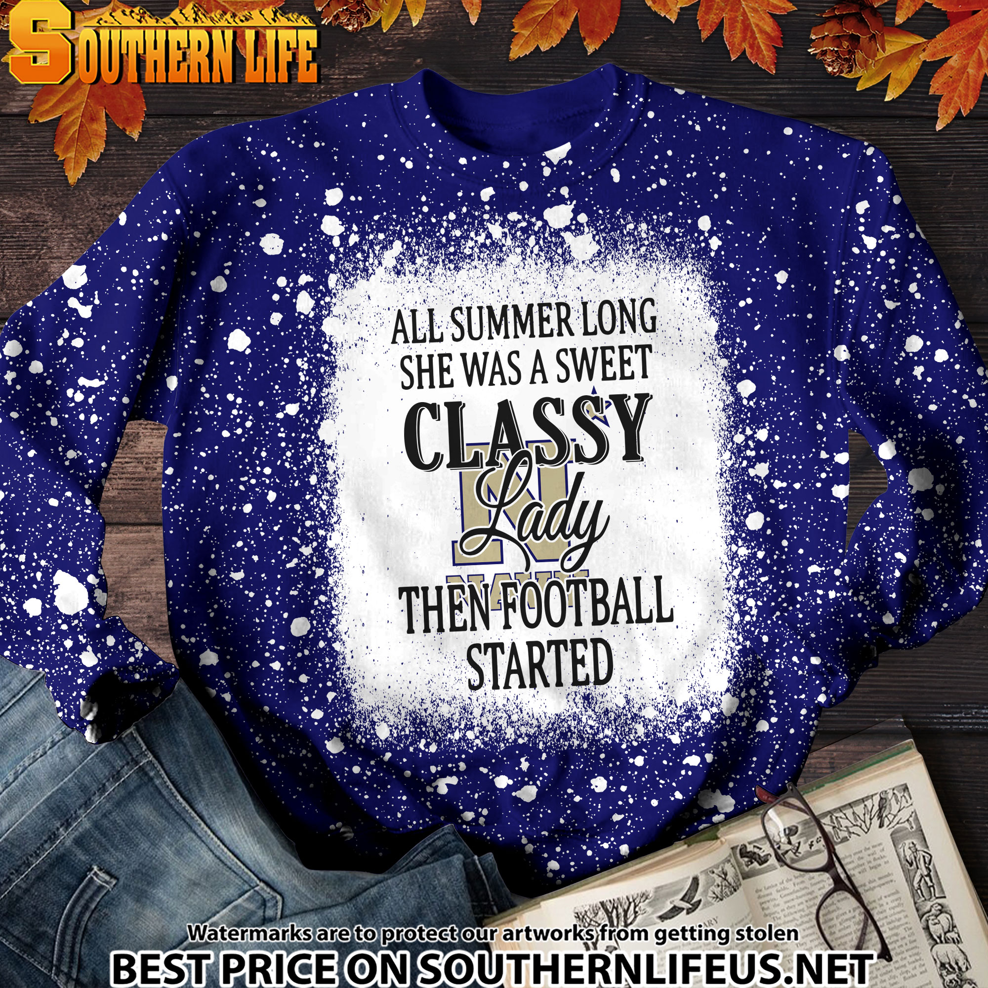 NCAA59 Navy Midshipmen Sweet And Classy Lady Bleached 3D Printed Hoodie, TShirt, Sweatshirt - Image 2
