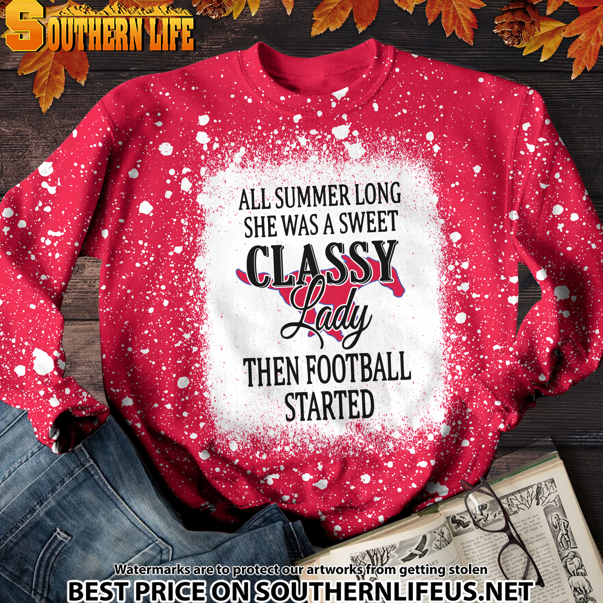 NCAA64 SMU Mustangs Sweet And Classy Lady Bleached 3D Printed Hoodie, TShirt, Sweatshirt - Image 2