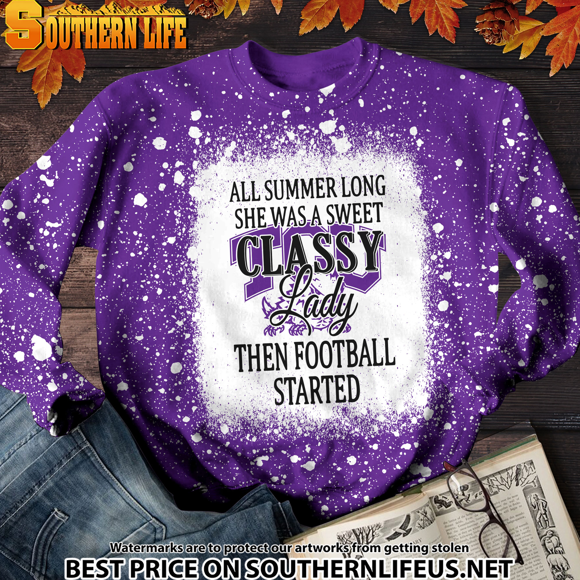 NCAA67 TCU Horned Frogs Sweet And Classy Lady Bleached 3D Printed Hoodie, TShirt, Sweatshirt - Image 2