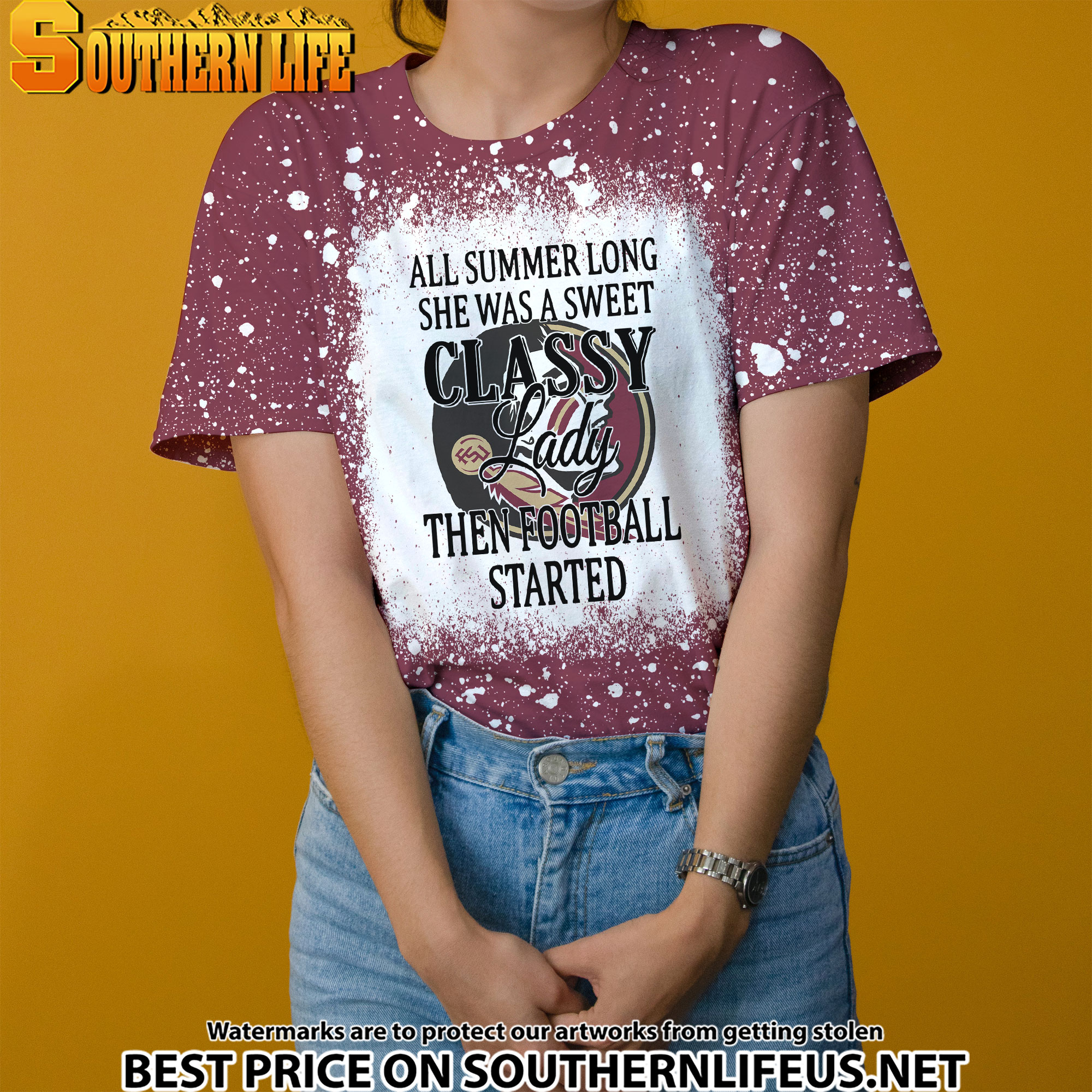 NCAA07 Florida State Seminoles Sweet And Classy Lady Bleached Women's Skater Dresses - Image 2