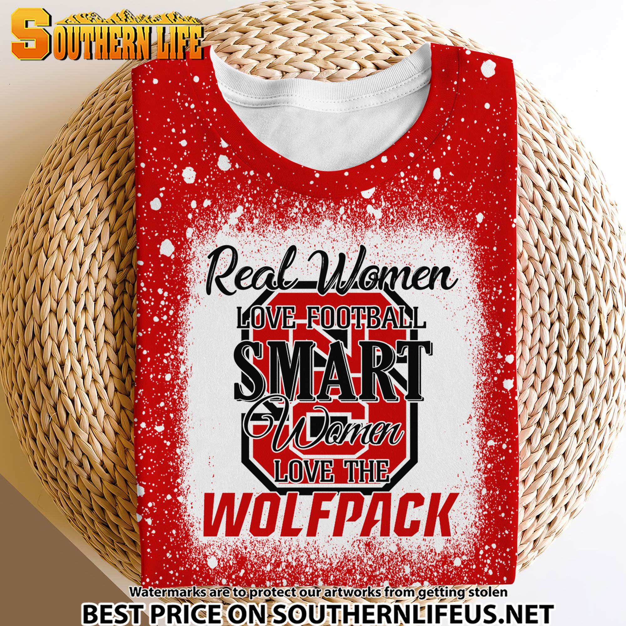 NCAA18 Real Women Love Football Smart Women Love Wolfpack Bleached 3D Printed Hoodie, TShirt, Sweatshirt - Image 4