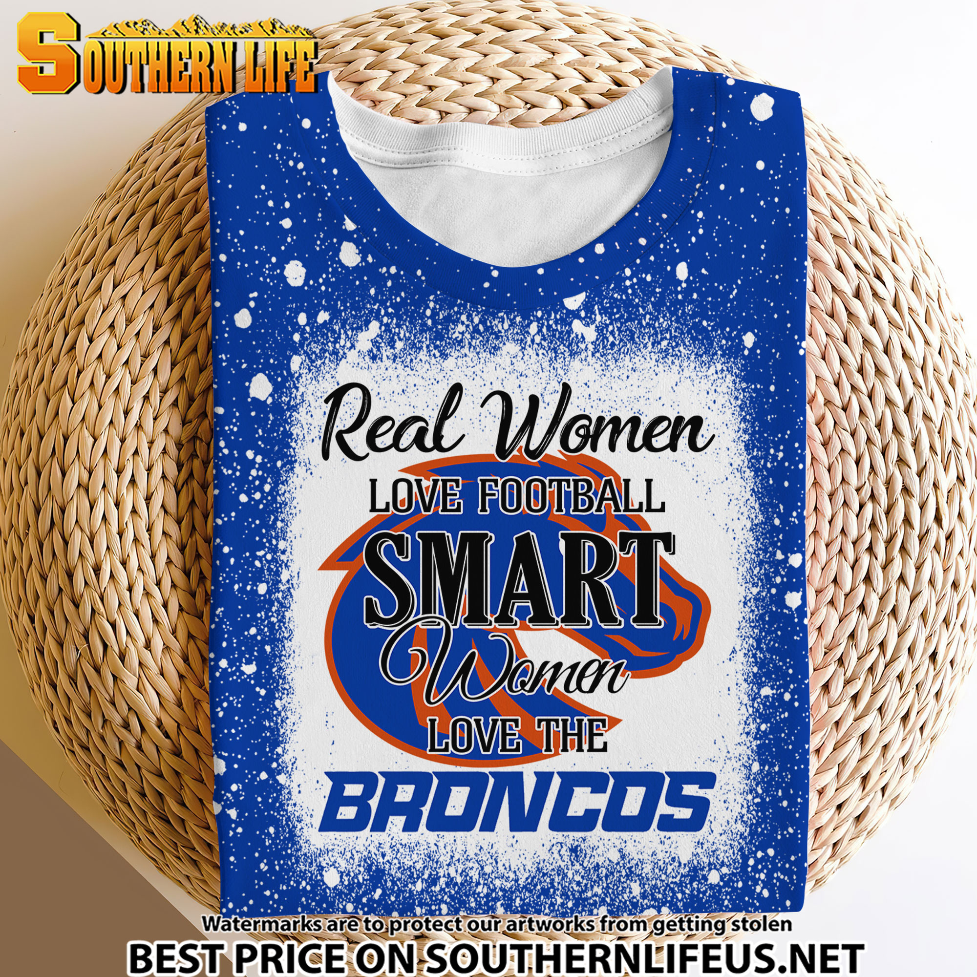 NCAA23 Real Women Love Football Smart Women Love Broncos Bleached 3D Printed Hoodie, TShirt, Sweatshirt - Image 4