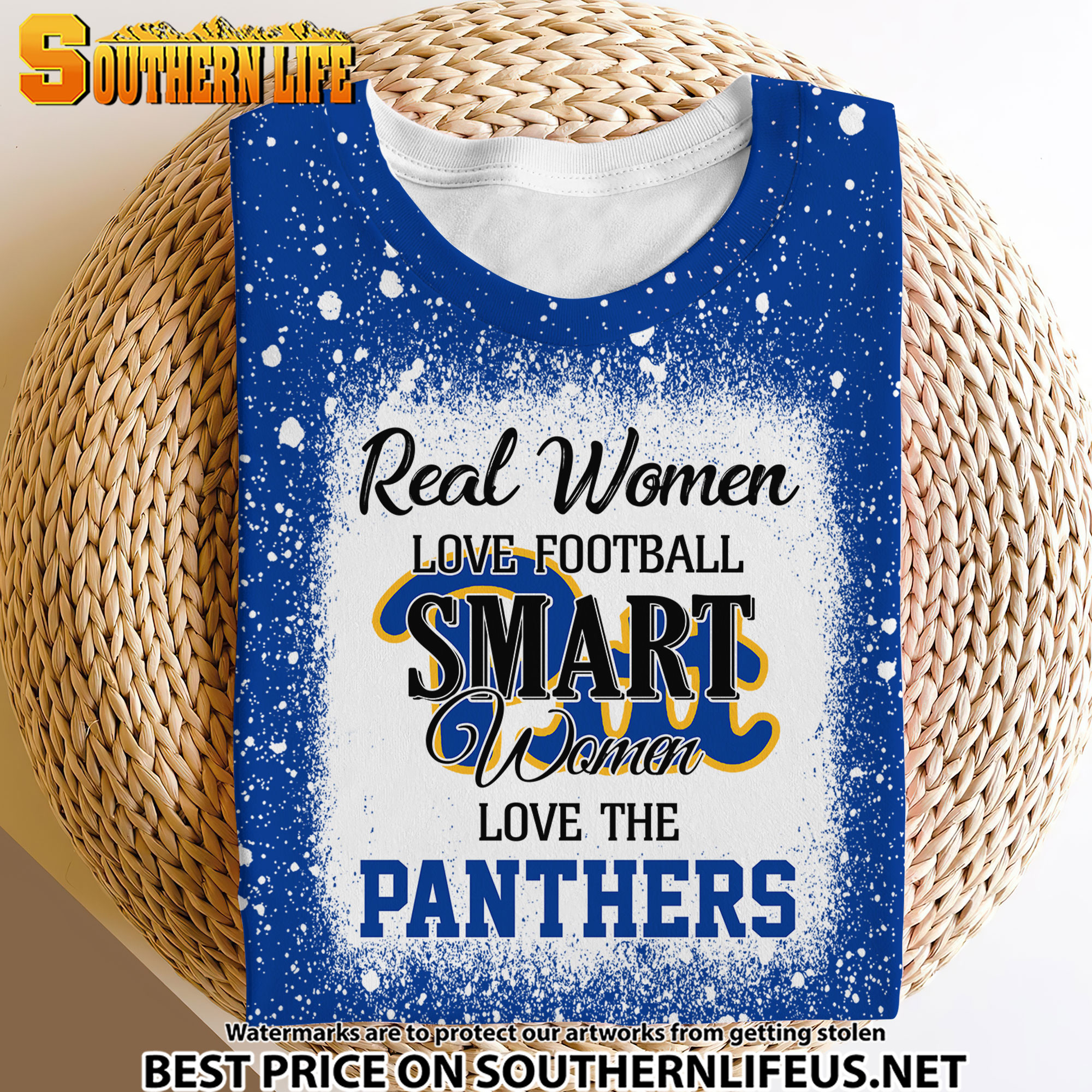 NCAA28 Real Women Love Football Smart Women Love Panthers Bleached 3D Printed Hoodie, TShirt, Sweatshirt - Image 4