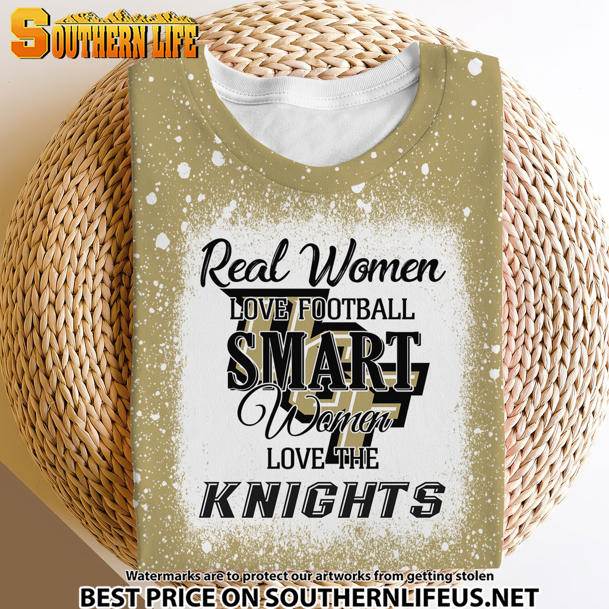 NCAA33 Real Women Love Football Smart Women Love Knights Bleached 3D Printed Hoodie, TShirt, Sweatshirt - Image 4