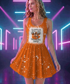 NCAA05 Clemson Tigers Sweet And Classy Lady Bleached Women's Skater Dresses