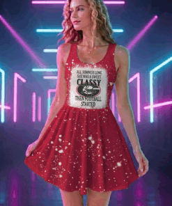 NCAA01 Georgia Bulldogs Sweet And Classy Lady Bleached Women's Skater Dresses