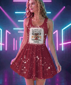 NCAA11 Iowa State Cyclones Sweet And Classy Lady Bleached Women's Skater Dresses