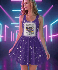 NCAA13 LSU Tigers Sweet And Classy Lady Bleached Women's Skater Dresses