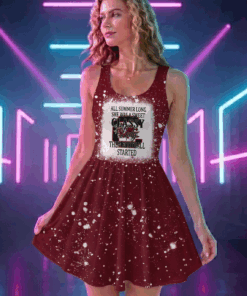 NCAA15 South Carolina Gamecocks Sweet And Classy Lady Bleached Women's Skater Dresses