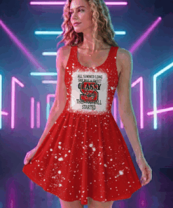 NCAA18 NC State Wolfpack Sweet And Classy Lady Bleached Women's Skater Dresses