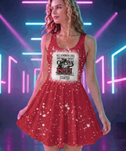 NCAA21 Northern Illinois Huskies Sweet And Classy Lady Bleached Women's Skater Dresses