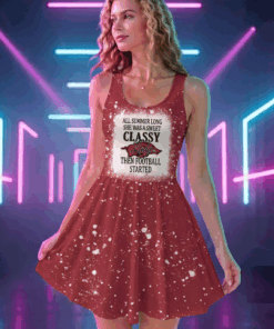 NCAA22 Arkansas Razorbacks Sweet And Classy Lady Bleached Women's Skater Dresses