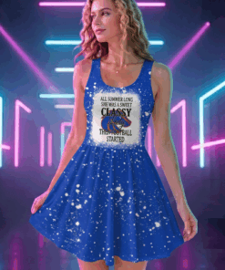 NCAA23 Boise State Broncos Sweet And Classy Lady Bleached Women's Skater Dresses