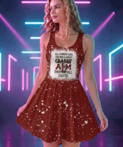 NCAA31 Texas A&M Aggies Sweet And Classy Lady Bleached Women's Skater Dresses
