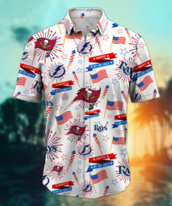 Alternative view of Tampa Bay Sports Teams Happy 4th Of July USA Hawaiian Shirt