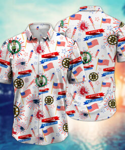 Boston Sports Teams Happy 4th Of July USA Hawaiian Shirt